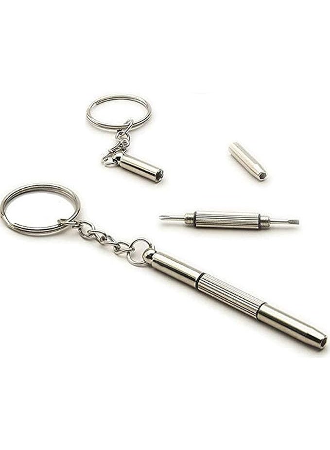 3-in-1 Eyeglass Screwdriver Repair Kit – Sunglass, Watch & Eyewear Tool with Keychain, Portable Mini Screwdriver Set